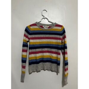C&C California Womens XS Cashmere Striped Sweater Multi Color Crew Neck Pullover